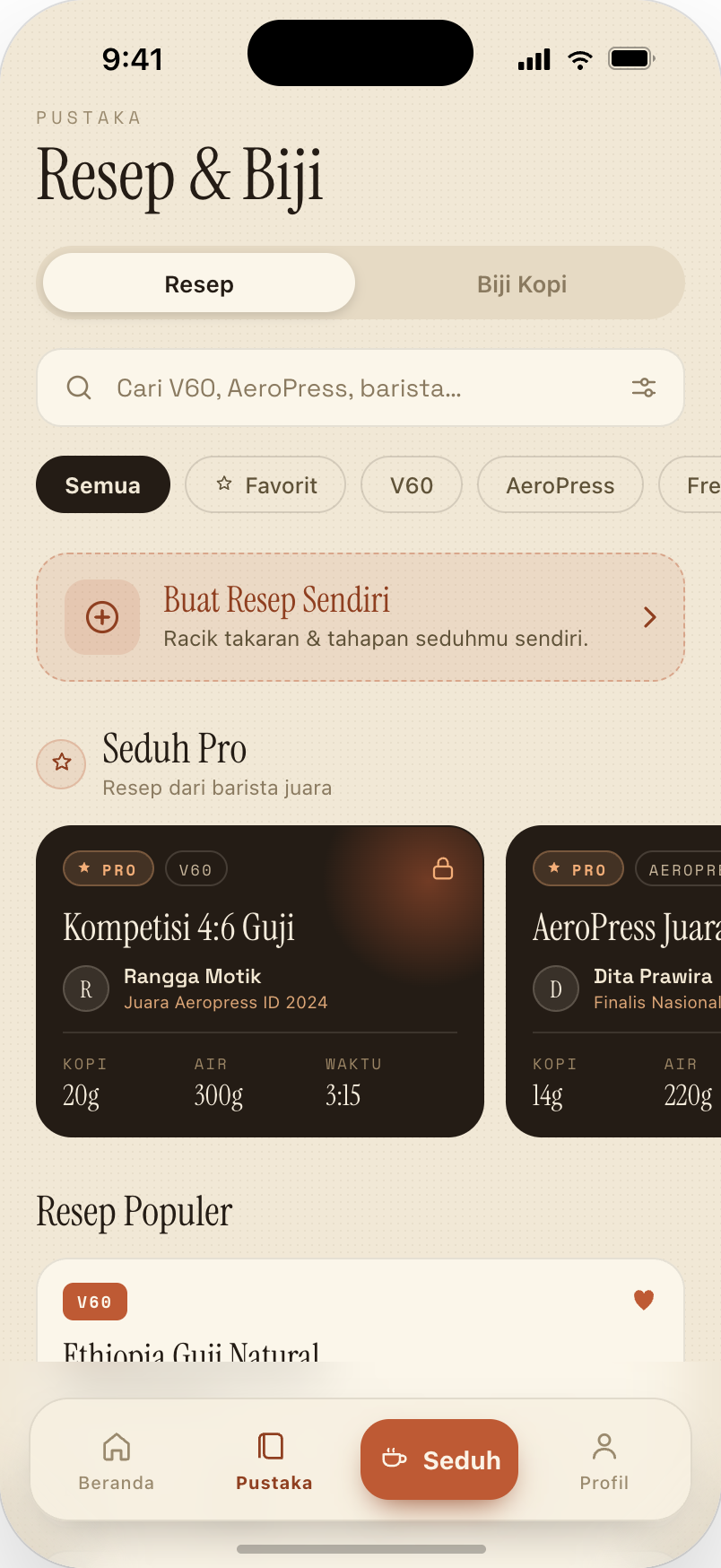 Pilih resep — Blume